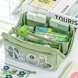 10-tier Card-pibara High-capacity Transparent Pen Bag with Beautiful Appearance, Multi-functional Pencil Case for Children