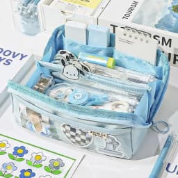 10-tier Card-pibara High-capacity Transparent Pen Bag with Beautiful Appearance, Multi-functional Pencil Case for Children
