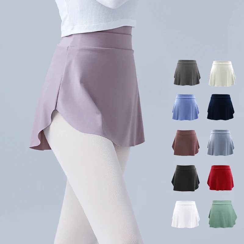 Side Split Ballet Skirts for Women Girls Short Dance Skirts Adult Ballerina A-line Skirts Ballet Dance Wear Dress 11 Colors