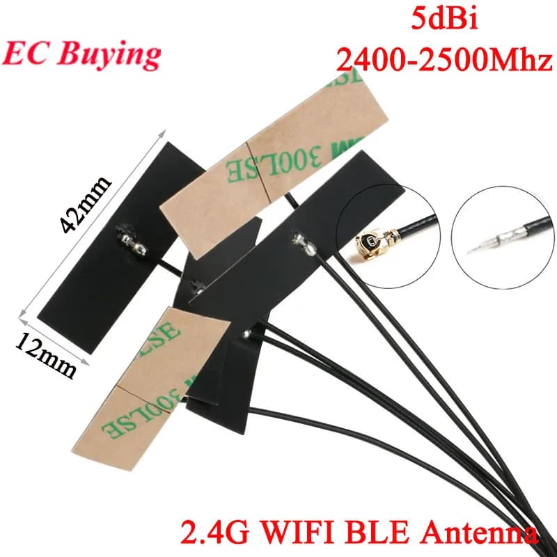 10Pcs/1pc 5dBi 2.4Ghz WIFI BLE Built in FPC Antenna Wi-fi Router Interface Dual Band Omnidirecational U.FL Connector