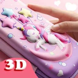 3D EVA unicorn Cute Pencil Case cartoon Stationery Box Girls Color Pencil Box Student Pen Case School Supplies Gifts ipad Case