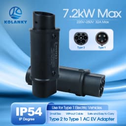 Kolanky 32A 7.2 KW Type 2 to Type 1 Adapter Type 1 To Type 2 Conventor Type 2 To GBT Adapter Charging Electric Vehicle Cars