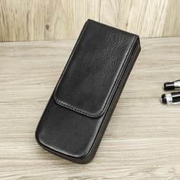 Luxury Genuine Leather 3 Slots Pen Case With Removable Pen Tray Holder Pencil Case Office School Supplies Pouch Creative Gift