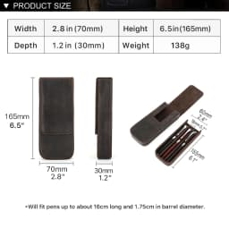 Luxury Genuine Leather 3 Slots Pen Case With Removable Pen Tray Holder Pencil Case Office School Supplies Pouch Creative Gift