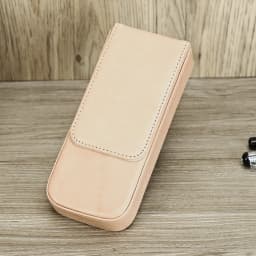 Luxury Genuine Leather 3 Slots Pen Case With Removable Pen Tray Holder Pencil Case Office School Supplies Pouch Creative Gift