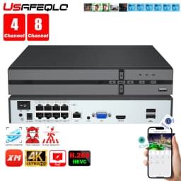 Face detection H.265 8ch*4K 4ch/8ch PoE Network Video Recorder Surveillance PoE NVR 4/8Channel For HD 8MP 5MP IP Camera