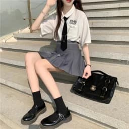 Uniform JK Girls Black Simple Zipper Ties for Men Women Students Stage Performance Matte Neck Tie Costumes Accessories Wholesale