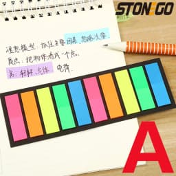 STONEGO 200 Sheets Fluorescence Self Adhesive Memo Pad Sticky Notes Bookmark Marker Memo Sticker Paper Student office Supplies