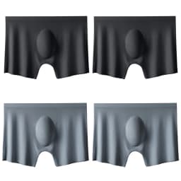 4PCS/Lot Men Panties Mens Ice Silk Seamless Sexy Underwear Solid Ultra-thin Breathable Boxer Shorts Male Underpants Boxershorts