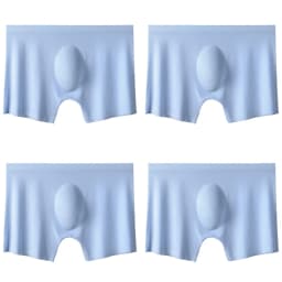 4PCS/Lot Men Panties Mens Ice Silk Seamless Sexy Underwear Solid Ultra-thin Breathable Boxer Shorts Male Underpants Boxershorts