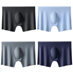 4PCS/Lot Men Panties Mens Ice Silk Seamless Sexy Underwear Solid Ultra-thin Breathable Boxer Shorts Male Underpants Boxershorts
