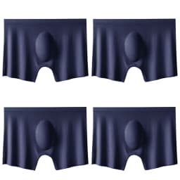 4PCS/Lot Men Panties Mens Ice Silk Seamless Sexy Underwear Solid Ultra-thin Breathable Boxer Shorts Male Underpants Boxershorts