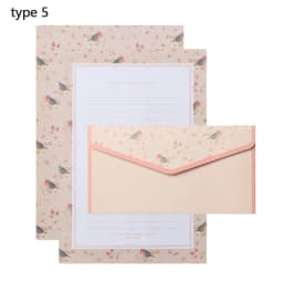 6Pcs Differrent Design Writing Paper With 3Pcs Envelopes Cartoon Pattern Vintage Floral Letter Stationery School Office Supplies
