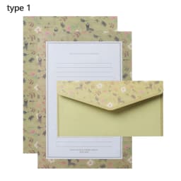 6Pcs Differrent Design Writing Paper With 3Pcs Envelopes Cartoon Pattern Vintage Floral Letter Stationery School Office Supplies