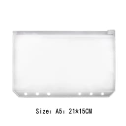 A5 A6 A7 6-Hole Binder Pockets Waterproof PVC Cash Budget Envelopes Zipper Binder Pouches for Notebook Planner Journey Binders