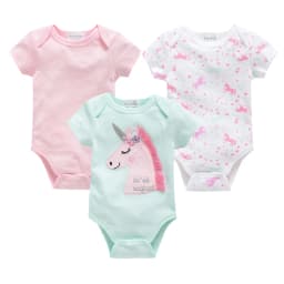 3/6 pcs a lot Baby Girls Clothes  pour nouveaux Cotton Short Sleeve Girl Bodysuit 0-12 Months Newborn Boys Clothing Toddler