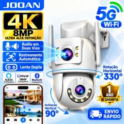 Jooan 4K 8MP HD Wifi PTZ Camera Outdoor 5G Wifi Dual Lens Security IP Cameras 5X Zoom AI Tracking ONVIF CCTV Surveillance Camera