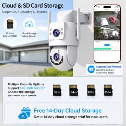 Jooan 4K 8MP HD Wifi PTZ Camera Outdoor 5G Wifi Dual Lens Security IP Cameras 5X Zoom AI Tracking ONVIF CCTV Surveillance Camera