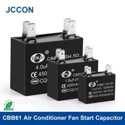 2Pcs CBB61 Air Conditioner External Fan Start Capacitor Motor Run Capacitor 450V 1UF 1.2UF 1.5UF 2UF 2.5UF 3UF 3.5UF 4UF 4.5UF