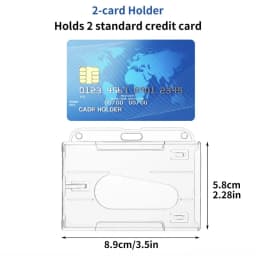 1pc Pass Work Card Cover Dual Card Slot Hold Working Permit Case Transparent Badge Holder PC Plastic Exhibition ID Card Tag