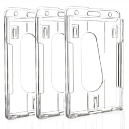 1pc Pass Work Card Cover Dual Card Slot Hold Working Permit Case Transparent Badge Holder PC Plastic Exhibition ID Card Tag