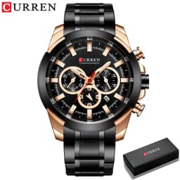 CURREN Men’s Watches Top Brand Big Sport Watch Luxury Men Military Steel Quartz Wrist Watches Chronograph Gold Design Male Clock