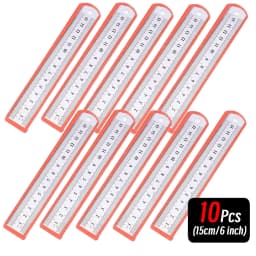 10P 15-30cm Stainless Steel Metal Straight Ruler Precision Double Sided Precision Measuring Tool Scale Metric Ruler Accessories