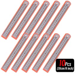 10P 15-30cm Stainless Steel Metal Straight Ruler Precision Double Sided Precision Measuring Tool Scale Metric Ruler Accessories
