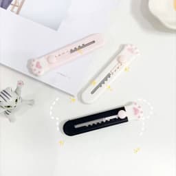 Cute Pink Pocket Knife Cat Paw Mini Portalble Utility Knife Cutter Letter Envelope Opener Mail Knife School Office Supplies