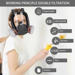 27 In 1 6800 Industrial Painting Spraying Respirator Gas Mask 2 In 1 Suit Safety Work Filter Dust Full Face Mask Replace MMM