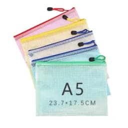 5PCS Stationery Storage Folder File Mesh Zipper Pouch A4 A5 A6 B5 2PCS A3 B4 Document Bag Zip File Folder School Office Supplies