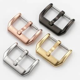 Stainless Steel Middle Brushed Watch Buckle 16mm 18mm 20mm 22mm Silver Rose Gold Black Watchband Strap Clasp Accessories