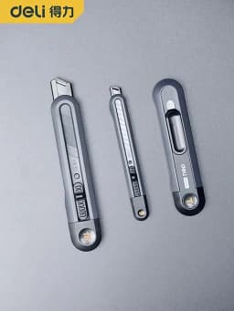 Deli Utility Knife Portable Pocket Box Cutter Retractable Paper нож 18MM 9MM Metal Blade for Office School Stationery Supplies