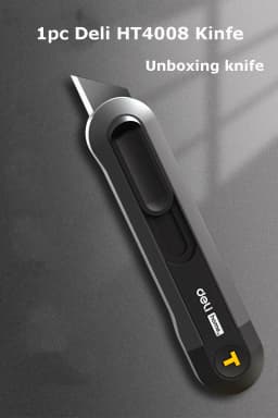 Deli Utility Knife Portable Pocket Box Cutter Retractable Paper нож 18MM 9MM Metal Blade for Office School Stationery Supplies