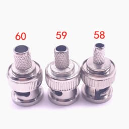 100pcs BNC RG58 RG59 RG60 Male Plug Crimp Connectors for CCTV Camera Connect Anpwoo BNC Communication Converter sercurity IPC