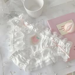 Japanese Style Soft Ice Silk Cute Lovely Sweety Lace Cotton Princess Cosplay Women Underwear Lolita Low Waist Breathable Panties