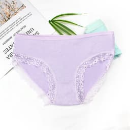 Women's Sexy Panties Lace Cotton Lingerie Briefs Female Underpanties Solid Color Low Waist Girl Cute Underwear Shorts -XL