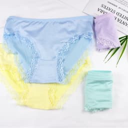 Women's Sexy Panties Lace Cotton Lingerie Briefs Female Underpanties Solid Color Low Waist Girl Cute Underwear Shorts -XL