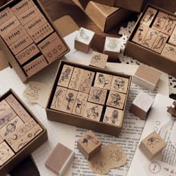 Jenny Chinese Character Number Universe Flower Week Wooden Rubber Stamp Scrapbooking Deco DIY Craft Standard Wooden Stamps