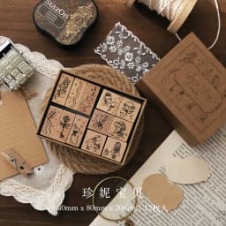 Jenny Chinese Character Number Universe Flower Week Wooden Rubber Stamp Scrapbooking Deco DIY Craft Standard Wooden Stamps