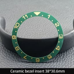 Sloping 38mm*30.6mm Ceramic Bezel GMT and Diving Watch Insert For 40mm Mens Watch Replace Watch Face Watch Bezel Inserts