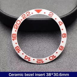 Sloping 38mm*30.6mm Ceramic Bezel GMT and Diving Watch Insert For 40mm Mens Watch Replace Watch Face Watch Bezel Inserts
