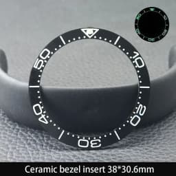 Sloping 38mm*30.6mm Ceramic Bezel GMT and Diving Watch Insert For 40mm Mens Watch Replace Watch Face Watch Bezel Inserts