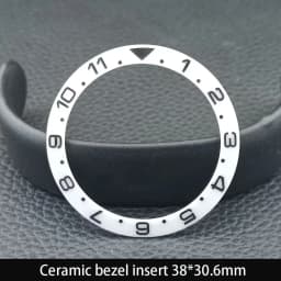 Sloping 38mm*30.6mm Ceramic Bezel GMT and Diving Watch Insert For 40mm Mens Watch Replace Watch Face Watch Bezel Inserts
