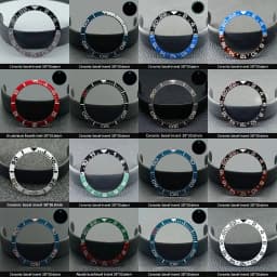 Sloping 38mm*30.6mm Ceramic Bezel GMT and Diving Watch Insert For 40mm Mens Watch Replace Watch Face Watch Bezel Inserts