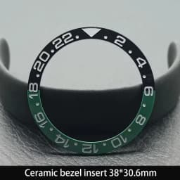Sloping 38mm*30.6mm Ceramic Bezel GMT and Diving Watch Insert For 40mm Mens Watch Replace Watch Face Watch Bezel Inserts
