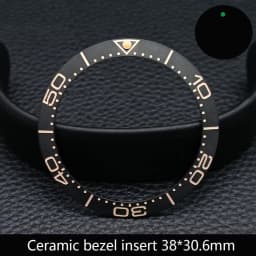 Sloping 38mm*30.6mm Ceramic Bezel GMT and Diving Watch Insert For 40mm Mens Watch Replace Watch Face Watch Bezel Inserts