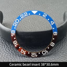 Sloping 38mm*30.6mm Ceramic Bezel GMT and Diving Watch Insert For 40mm Mens Watch Replace Watch Face Watch Bezel Inserts