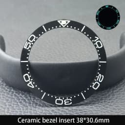 Sloping 38mm*30.6mm Ceramic Bezel GMT and Diving Watch Insert For 40mm Mens Watch Replace Watch Face Watch Bezel Inserts