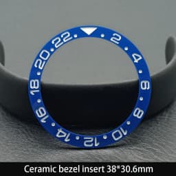 Sloping 38mm*30.6mm Ceramic Bezel GMT and Diving Watch Insert For 40mm Mens Watch Replace Watch Face Watch Bezel Inserts